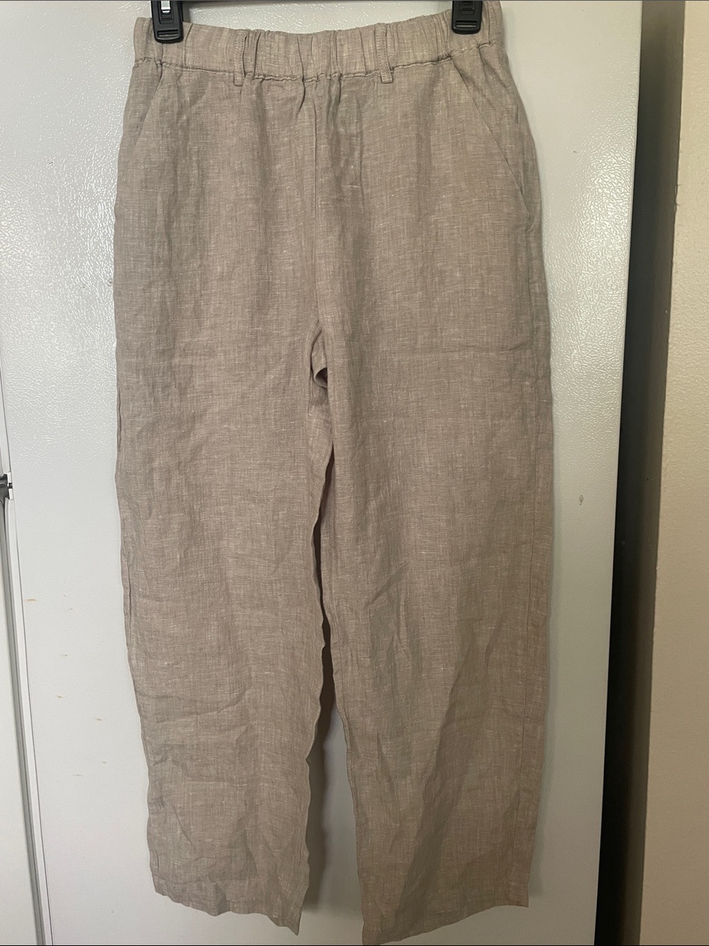 Quince XS 100% Euro Linen NWT Pockets Elastic Waistband Beige Everyday Pant